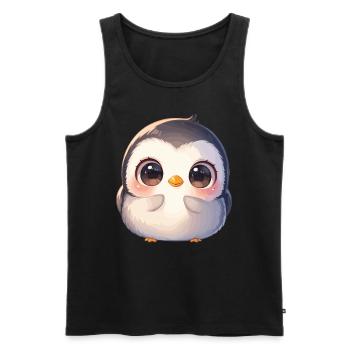 Pinguine Pinguin - Männer Premium Bio Tank Top - Schwarz - Vorne - Michal (187cm)
