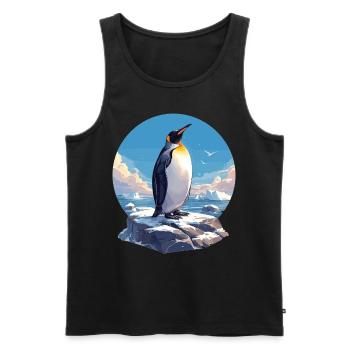 Pinguine Pinguin - Männer Premium Bio Tank Top - Schwarz - Vorne - Michal (187cm)