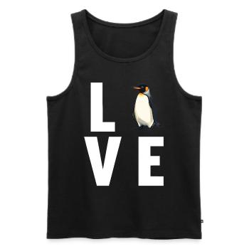 Pinguine Pinguin - Männer Premium Bio Tank Top - Schwarz - Vorne - Michal (187cm)