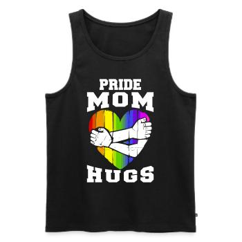 Pride Mom Hugs LGBTQ Rainbow Heart Ally Free Hug - Männer Premium Bio Tank Top - Schwarz - Vorne - Michal (187cm)