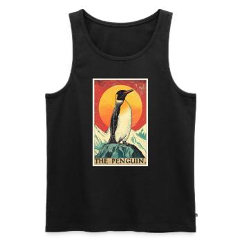 Pinguine Pinguin - Männer Premium Bio Tank Top - Schwarz - Vorne - Michal (187cm)