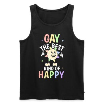 Gay Le meilleur type de bonheur Mignon Soleil LGBTQ - Débardeur bio Premium Homme - noir - Devant - Michal (187cm)