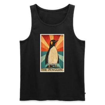 Pinguine Pinguin - Männer Premium Bio Tank Top - Schwarz - Vorne - Michal (187cm)