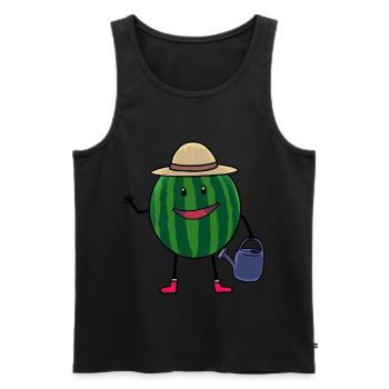 Melon Jardinier Agriculteur Jardinier amateur - Débardeur bio Premium Homme - noir - Devant - Michal (187cm)