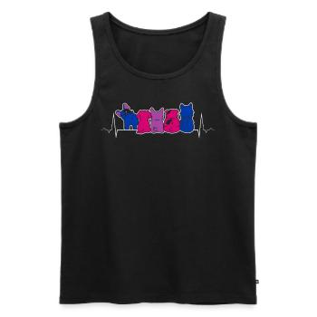 Bisexuel Fierté Chiens Battement de cœur Drapeau Drôle - Débardeur bio Premium Homme - noir - Devant - Michal (187cm)