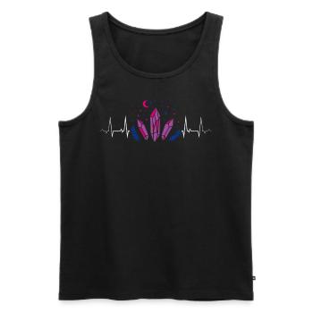 Bisexuel Cristaux Battement de cœur Fierté Magique - Débardeur bio Premium Homme - noir - Devant - Michal (187cm)