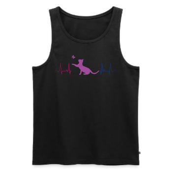 Bisexuell Katze Schmetterling Herzschlag Pride - Männer Premium Bio Tank Top - Schwarz - Vorne - Michal (187cm)