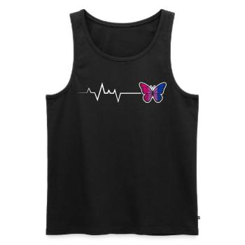 Bisexuel Fierté Battement de cœur Papillon LGBTQ - Débardeur bio Premium Homme - noir - Devant - Michal (187cm)