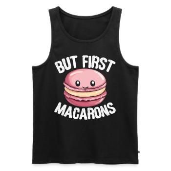 Macaron Baker Chef pâtissier Amateur de macarons - Débardeur bio Premium Homme - noir - Devant - Michal (187cm)