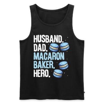 Macaron Bäcker Konditor Macaron-Liebhaber - Männer Premium Bio Tank Top - Schwarz - Vorne - Michal (187cm)