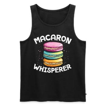 Macaron Baker Chef pâtissier Amateur de macarons - Débardeur bio Premium Homme - noir - Devant - Michal (187cm)
