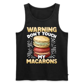 Macaron Baker Chef pâtissier Amateur de macarons - Débardeur bio Premium Homme - noir - Devant - Michal (187cm)