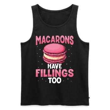 Macaron Baker Chef pâtissier Amateur de macarons - Débardeur bio Premium Homme - noir - Devant - Michal (187cm)