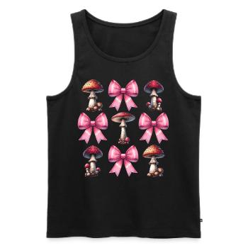 Coquette Arc Champignon Chasse Cottagecore Mycologie - Débardeur bio Premium Homme - noir - Devant - AI Model Male 178 light (178cm)
