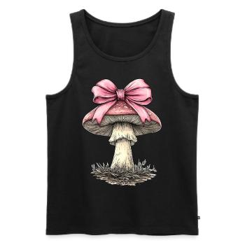 Coquette Arc Champignon Chasse Cottagecore Mycologie - Débardeur bio Premium Homme - noir - Devant - AI Model Male 178 light (178cm)