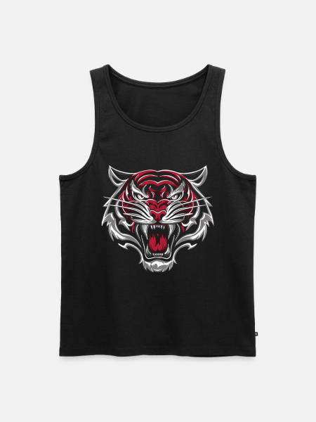 Wild Tiger's Head - Men's Premium Organic Tank Top - black