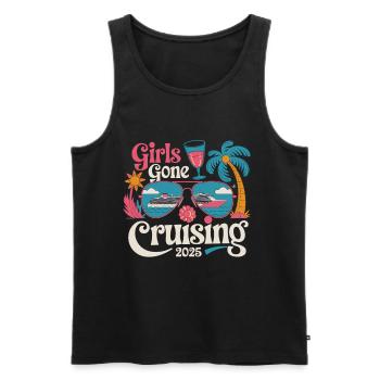 Girls Gone Cruising 2025 Sonnenbrille Palmen - Männer Premium Bio Tank Top - Schwarz - Vorne - Michal (187cm)