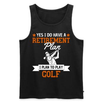 Mein Rentenplan ist Golf spielen - Männer Premium Bio Tank Top - Schwarz - Vorne - AI Model Male 178 light (178cm)
