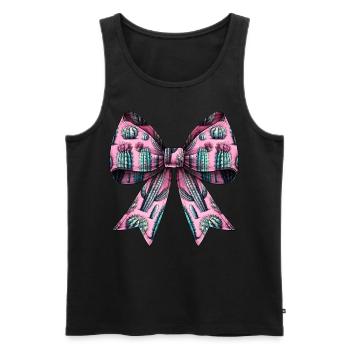 Coquette Bow Cactus Succulent Plant Pattern - Men's Premium Organic Tank Top - black - Front - Michal (187cm)
