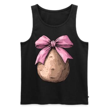 Coquette Bow Potato Potatoes Girl Mom Mothers - Men's Premium Organic Tank Top - black - Front - AI Model Male 178 light (178cm)