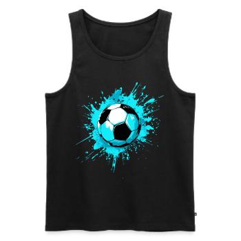 Splash de football élégant - look streetwear - Débardeur bio Premium Homme - noir - Devant - Michal (187cm)