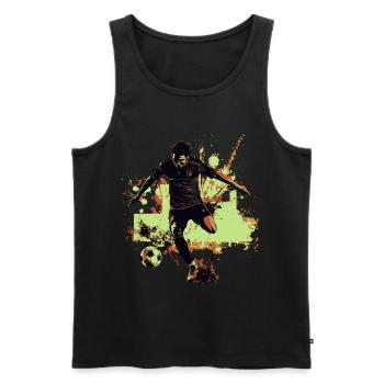 Footballers in action - Farbklecks Design Sportler - Men's Premium Organic Tank Top - black - Front - AI Model Male 178 light (178cm)