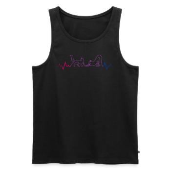Bisexueller Herzschlag mit zwei spielenden Katzen - Männer Premium Bio Tank Top - Schwarz - Vorne - Michal (187cm)