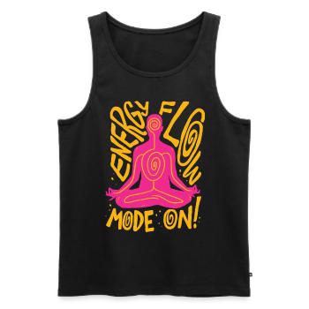 Reiki Massage Energy Flow Mode On - Men's Premium Organic Tank Top - black - Front - Michal (187cm)