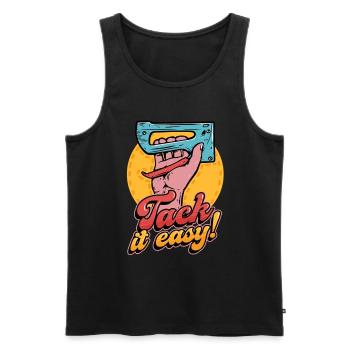 Polsterer Polsterin Polsterei Tack It Easy - Männer Premium Bio Tank Top - Schwarz - Vorne - Michal (187cm)