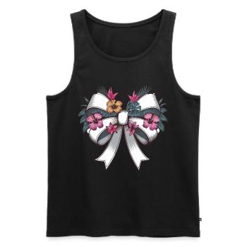 Arc floral élégant avec une touche tropicale - Débardeur bio Premium Homme - noir - Devant - AI Model Male 178 light (178cm)