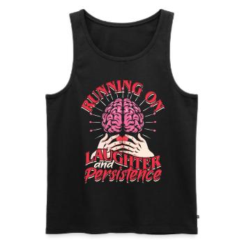 Stroke Running On Laughter And Persistence - Men's Premium Organic Tank Top - black - Front - AI Model Male 178 light (178cm)