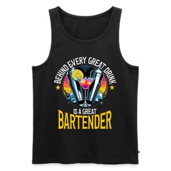 Barkeeper Great Bartender - Men's Premium Organic Tank Top - black - Front - AI Model Male 178 light (178cm)