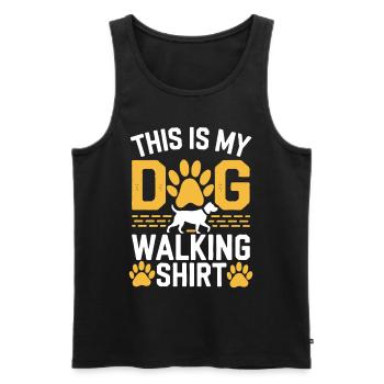 C’est ma chemise de promenade pour chien - Débardeur bio Premium Homme - noir - Devant - AI Model Male 178 light (178cm)