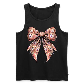 Coquette Bow Cute Welsh Pembroke Corgi - Men's Premium Organic Tank Top - black - Front - Michal (187cm)