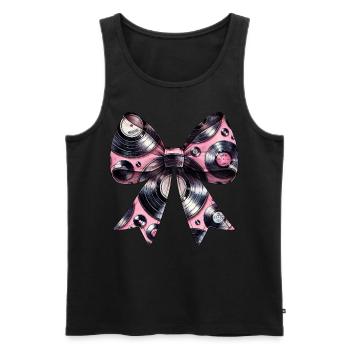 Coquette Bow Vinyl-Schallplattenspieler-Muster - Männer Premium Bio Tank Top - Schwarz - Vorne - Michal (187cm)