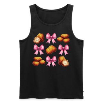 Coquette Bow Poulet Nugget Nugget Nug Girl Maman - Débardeur bio Premium Homme - noir - Devant - Michal (187cm)