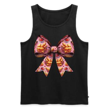 Coquette noeud pépite de poulet Nugget Nug motif - Débardeur bio Premium Homme - noir - Devant - Michal (187cm)