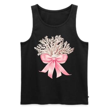 Coquette Arc Récif de Corail Mer Océan Fille - Débardeur bio Premium Homme - noir - Devant - AI Model Male 178 light (178cm)
