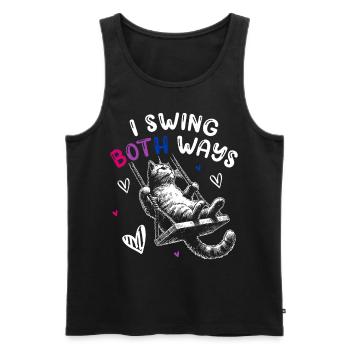 Bisexuell Pride Lustige Schaukel Katze Bi Farben - Männer Premium Bio Tank Top - Schwarz - Vorne - Michal (187cm)