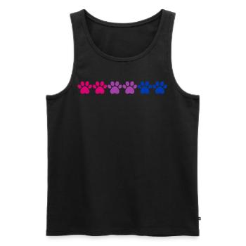 Fierté Bisexuelle Mignon Patte Empreintes Bi Couleurs - Débardeur bio Premium Homme - noir - Devant - Michal (187cm)