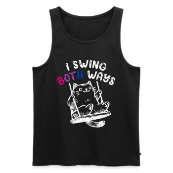 Bisexuell Pride Ich Schwinge Beidseitig Bi Katze - Männer Premium Bio Tank Top - Schwarz - Vorne - Michal (187cm)