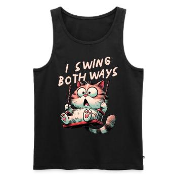 Fierté Bisexuelle Drôle Chat Bi Fierté - Débardeur bio Premium Homme - noir - Devant - Michal (187cm)