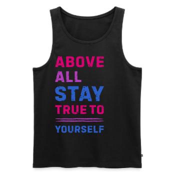 Bisexual Pride Bi Colors Strong Statement - Men's Premium Organic Tank Top - black - Front - Michal (187cm)