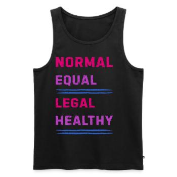 Fierté Bisexuelle Égalité des couleurs Bi - Débardeur bio Premium Homme - noir - Devant - Michal (187cm)