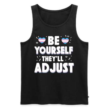 Fierté LGBT transgenre - Débardeur bio Premium Homme - noir - Devant - Michal (187cm)