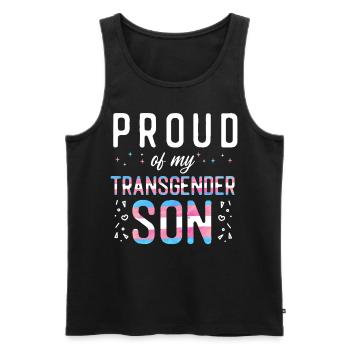 Transgender Trans LGBT Pride - Men's Premium Organic Tank Top - black - Front - Michal (187cm)