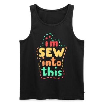 Polsterer Polsterin Polsterei I'm Sew Into This - Men's Premium Organic Tank Top - black - Front - AI Model Male 178 light (178cm)