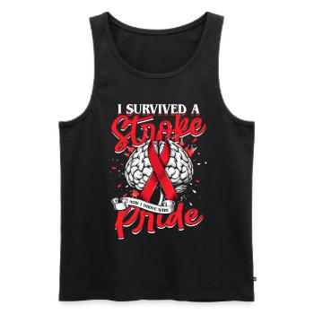 Stroke Recovery I Survived A Stroke - Men's Premium Organic Tank Top - black - Front - AI Model Male 178 light (178cm)
