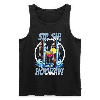 Bartender Bartender Bartending Sip Sip Hooray - Men's Premium Organic Tank Top - black - Front - AI Model Male 178 light (178cm)