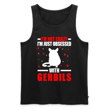 Gerbil is not crazy rodent gerbil - Men's Premium Organic Tank Top - black - Front - AI Model Male 178 light (178cm)